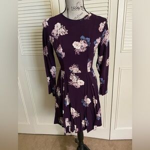 Xhilaration dress plum purple floral long sleeve